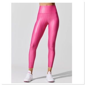 Carbon38 Takara Shine Hi Rise 7/8 Legging In Houndstooth Print Hot Pink Size S